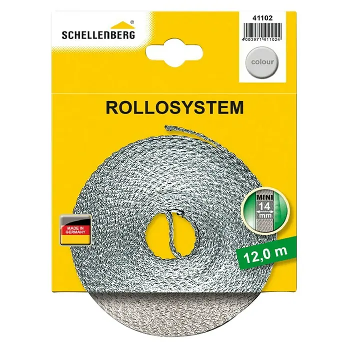 Schellenberg Traka za rolete - Sive boje, Duljina: 12 m, Širina trake: 14 mm - Pogled sprijeda