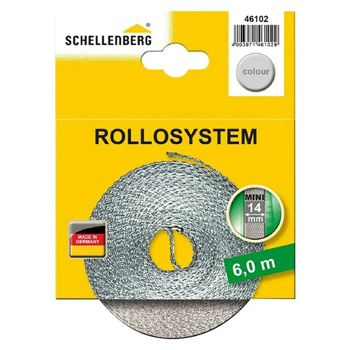 Schellenberg Traka za rolete - Sive boje, Duljina: 6 m, Širina trake: 14 mm - Pogled sprijeda
