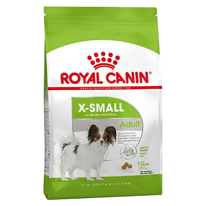Royal Canin Suha hrana za pse SHN XS Small Adult 500 g - Analitički sastavni dijelovi: Sirove bjelančevine 24%, sirova ulja i masti 18%, sirova vlaknina 1.7% - Pogled sprijeda