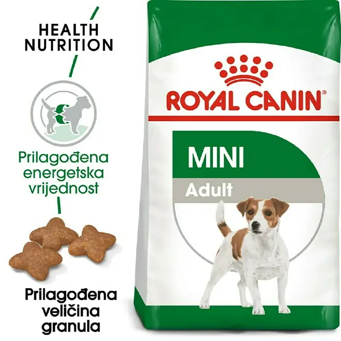Royal Canin Suha hrana za pse SHN Mini Adult 2 kg - Analitički sastavni dijelovi: Sirove bjelančevine 27%, sirova ulja i masti 16%, sirova vlaknina 1.3%