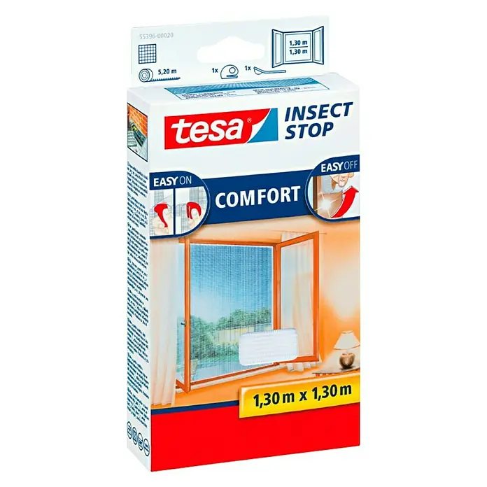Tesa Insect Stop Zaštitna mreža protiv insekata Comfort - D x Š: 130 x 130 cm, Bijele boje - Pogled sprijeda