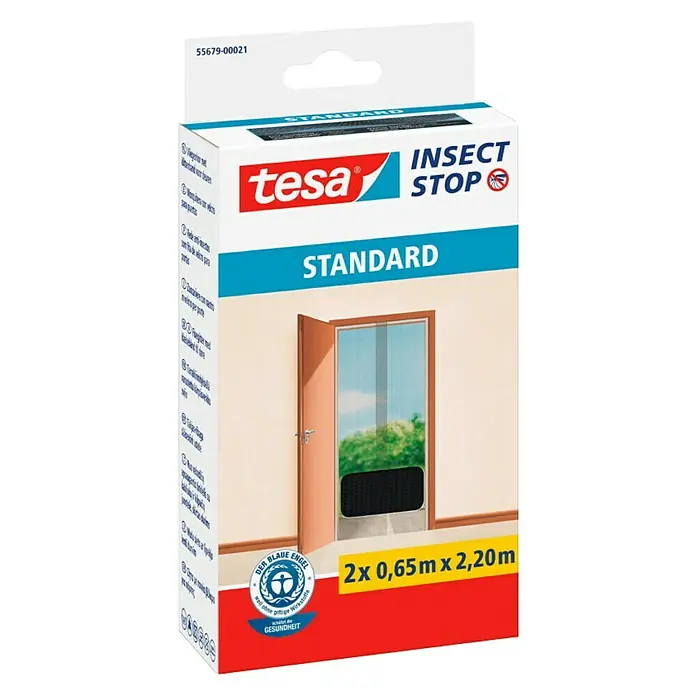 Tesa Insect Stop Mrežica za zaštitu od insekata Standard - D x Š: 220 x 65 cm, Crne boje - Dijagonalni pogled