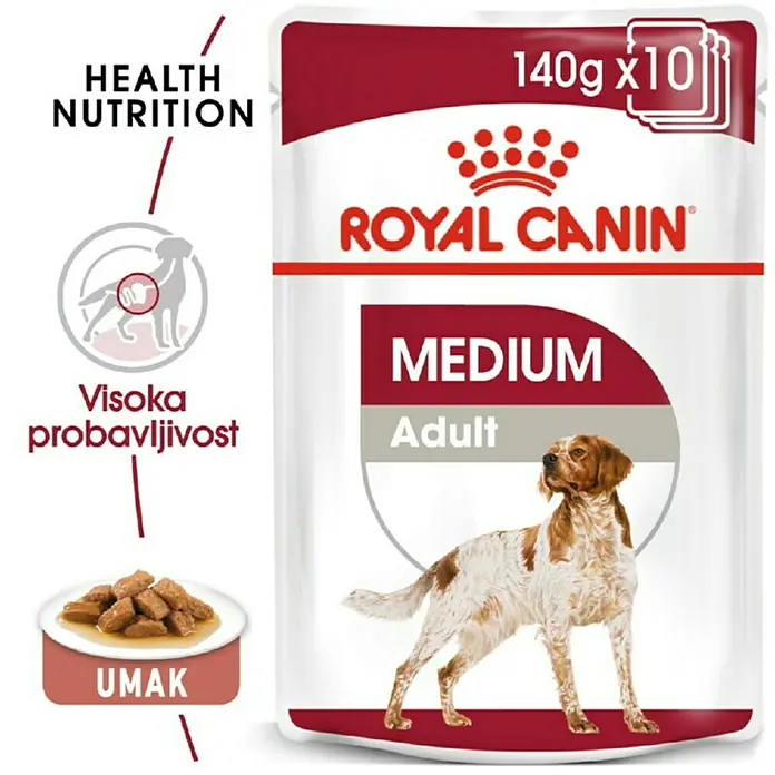 Royal Canin Mokra hrana za pse SHN Medium Adult 140g - Preporučena dob: 12 mj. - 1 godine