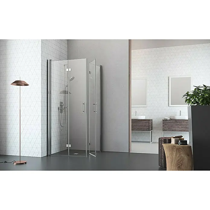 Camargue Vario Sklopiva vrata za tuširanje S53 - 90 x 195 cm, Premazano, Debljina: 6 mm, Srebrne boje - Živopisni prikaz