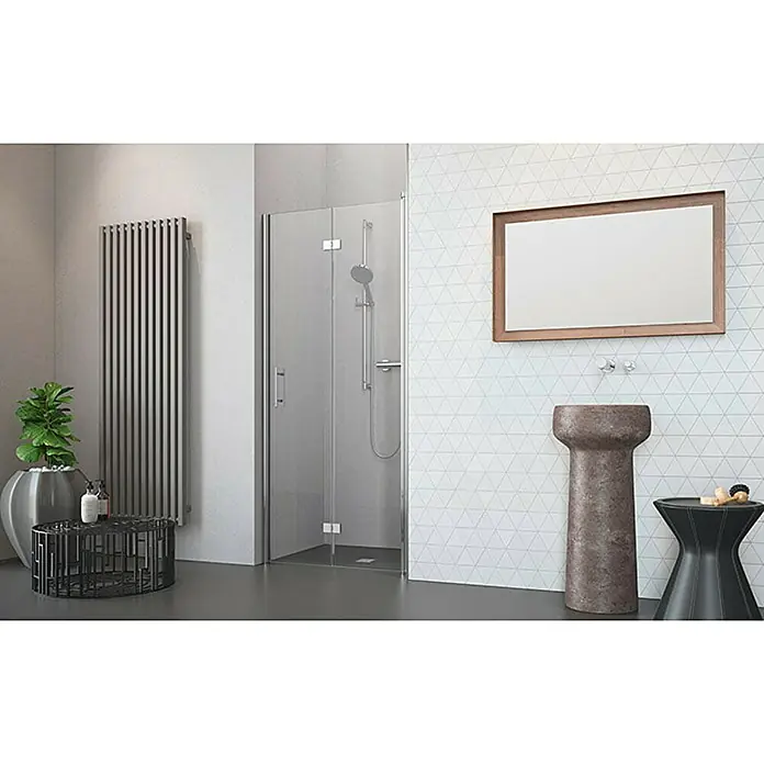 Camargue Vario Sklopiva vrata za tuširanje S53 - 90 x 195 cm, Premazano, Debljina: 6 mm, Srebrne boje - Živopisni prikaz
