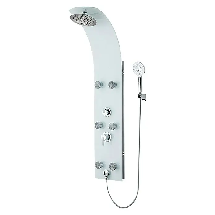 Camargue Tuš stup Sylt 2.0 - Visina: 132 cm, Bijele boje - Dijagonalni pogled