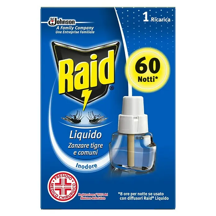 Raid Paket za dodatno punjenje sprave za odbijanje komaraca 60 noći - 1 kom - Pogled sprijeda