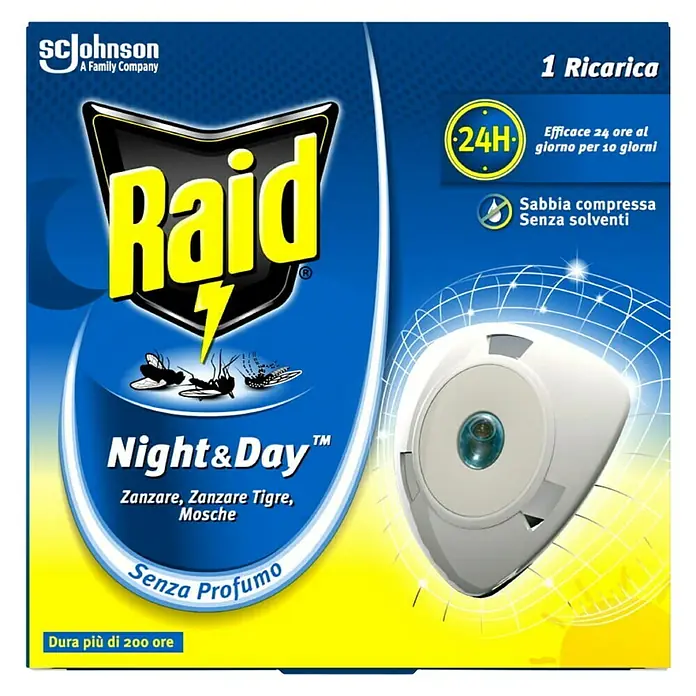 Raid Paket za dodatno punjenje sprave za odbijanje komaraca Night&Day - 1 kom - Pogled sprijeda