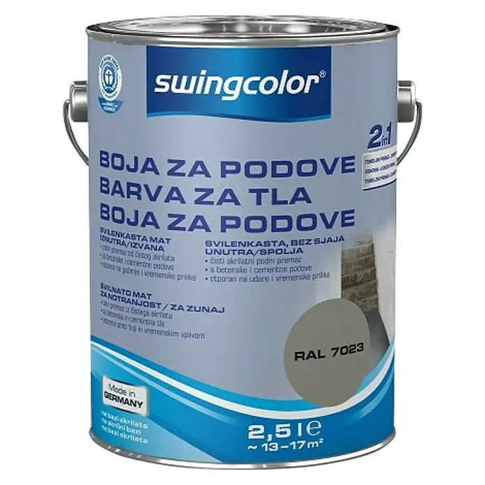 swingcolor Boja za pod - Sive boje, 2,5 l - Pogled sprijeda