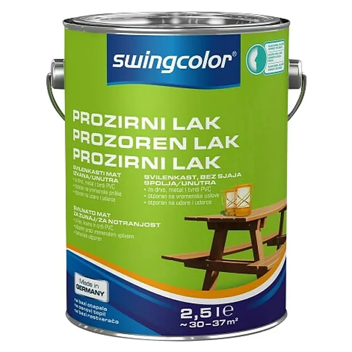 swingcolor Prozirni lak za namještaj - 2,5 l, Svilenkasti mat - Pogled sprijeda