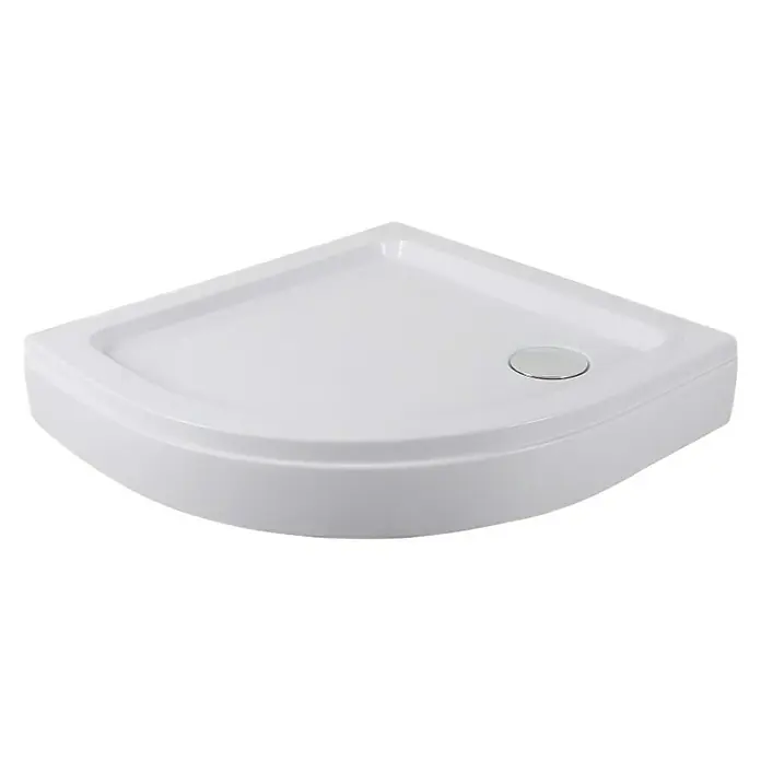 Sanotechnik Tuš kada P28W - D x Š: 80 x 80 cm, Plastika, Bijele boje - Dijagonalni pogled