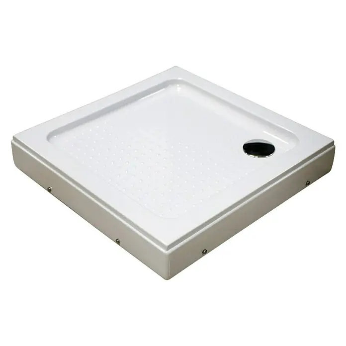 Sanotechnik Tuš kada - D x Š: 80 x 80 cm, Plastika, Bijele boje - Dijagonalni pogled