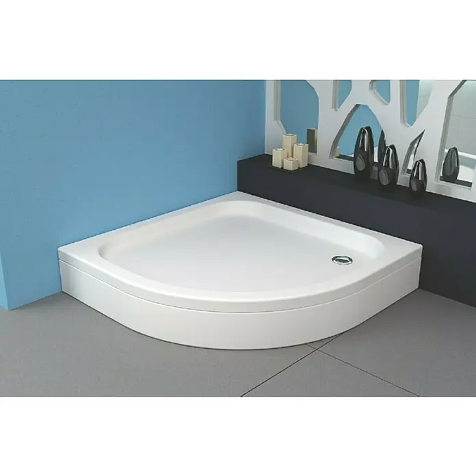 Kolpa San Tuš kada Ontex, s oblogom - D x Š: 90 x 90 cm, Plastika, Bijele boje - Živopisni prikaz