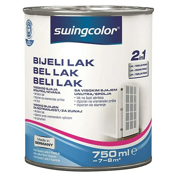 swingcolor Lak u boji 2 u 1 - Bijele boje, 750 ml - Pogled sprijeda