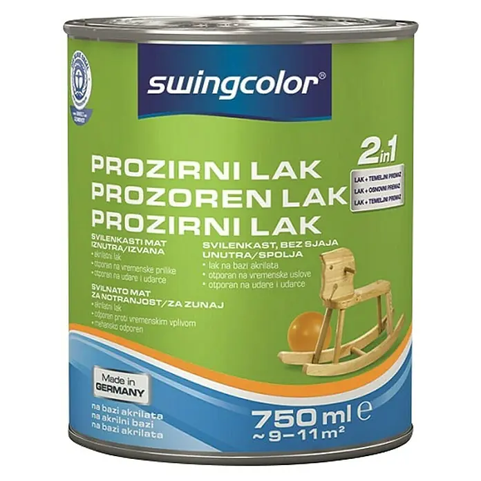 swingcolor Prozirni lak za namještaj - Bezbojno, 750 ml - Pogled sprijeda
