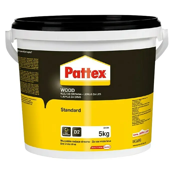 Pattex Ljepilo za drvo Wood Standard - 5 kg, Kanta - Pogled sprijeda