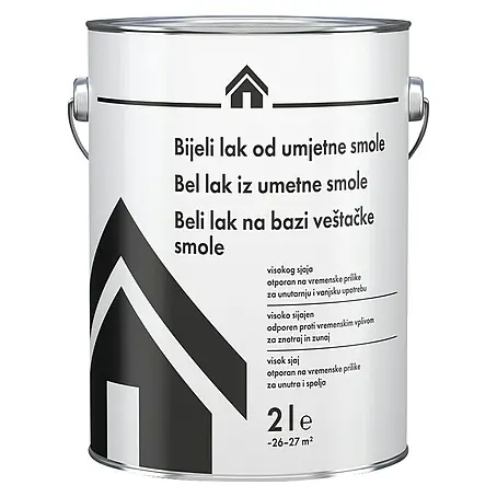 Bijeli lak visokog sjaja od umjetne smole