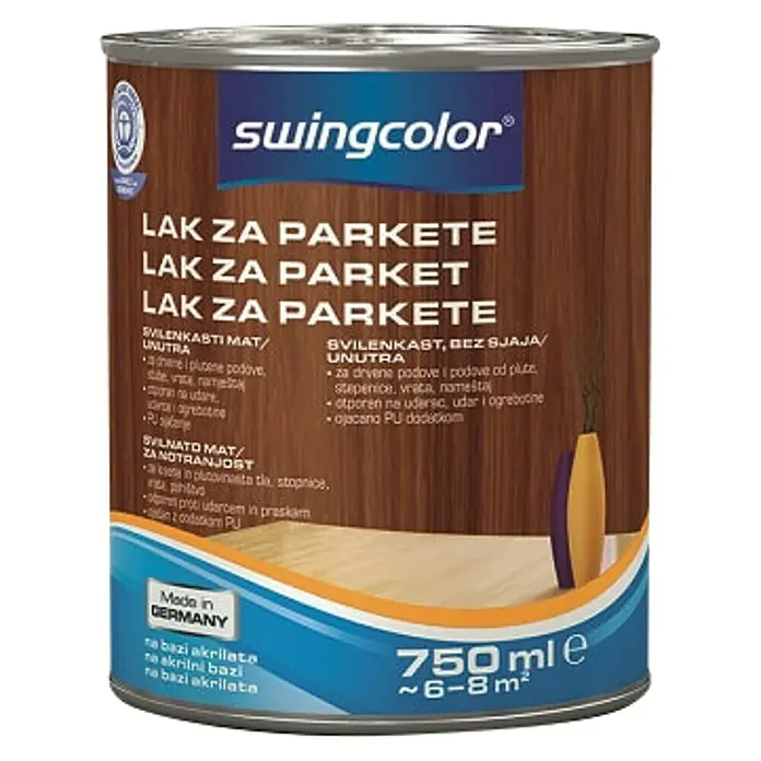 swingcolor Lak za parket - Bezbojno, 750 ml - Pogled sprijeda