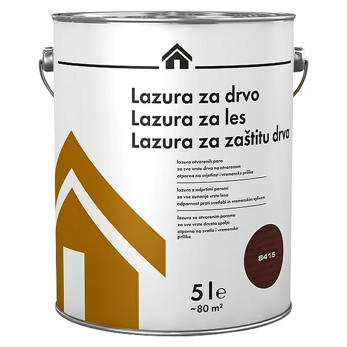 Lazura za drvo - Palisandrovina, 5 l - Pogled sprijeda