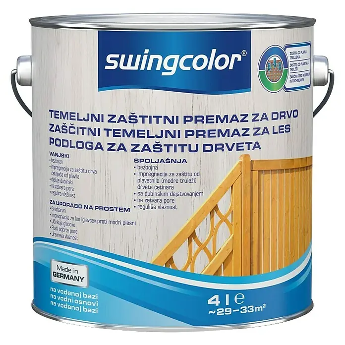 swingcolor Temeljna boja za drvo - Bezbojno, 4 l - Pogled sprijeda