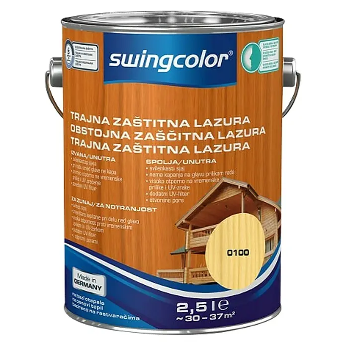swingcolor Lazura za trajnu zaštitu - Bezbojno, 2,5 l - Pogled sprijeda