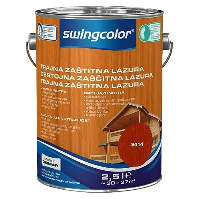 swingcolor Lazura za trajnu zaštitu - Mahagonij, 2,5 l - Pogled sprijeda