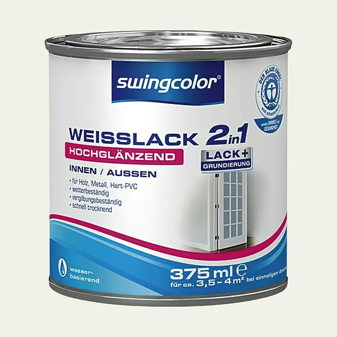 swingcolor Akrilni lak 2u1 - Visokog sjaja, 375 ml, Bijele boje - Detaljan prikaz