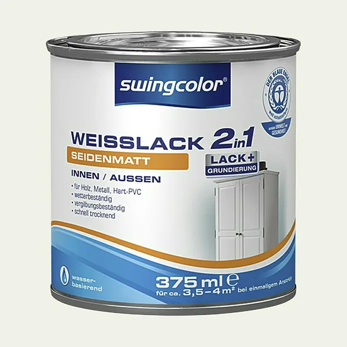 swingcolor Lak u boji 2 u 1 - Bijele boje, 375 ml - Detaljan prikaz