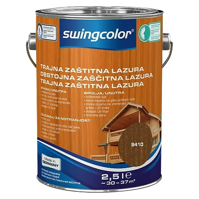 swingcolor Lazura za trajnu zaštitu - Orah, 2,5 l - Pogled sprijeda