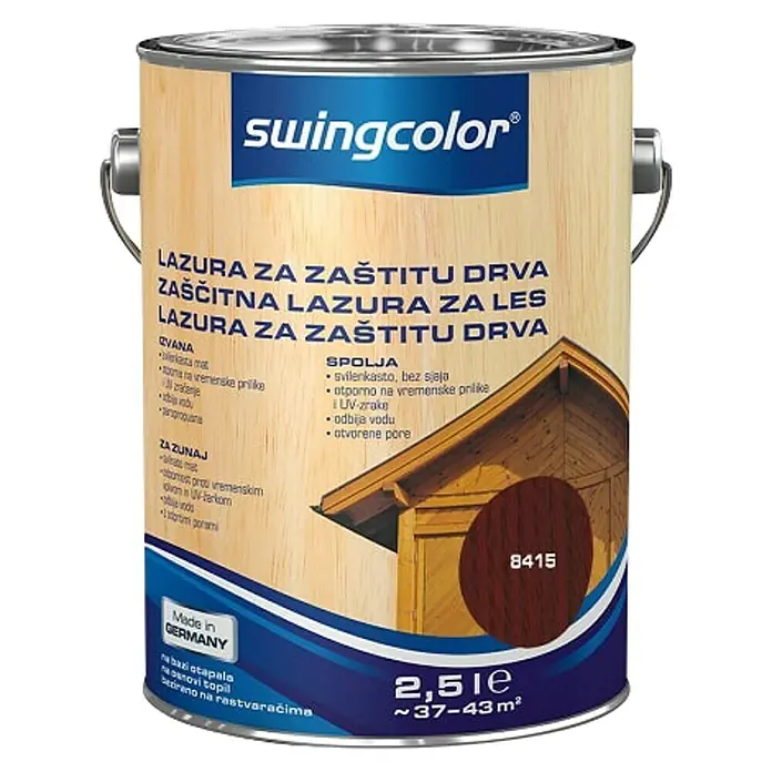swingcolor Lazura za drvo - Palisandrovina, 2,5 l - Pogled sprijeda