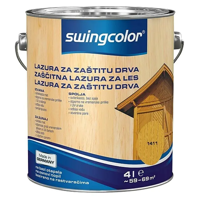 swingcolor Lazura za drvo - Bor, 4 l - Pogled sprijeda