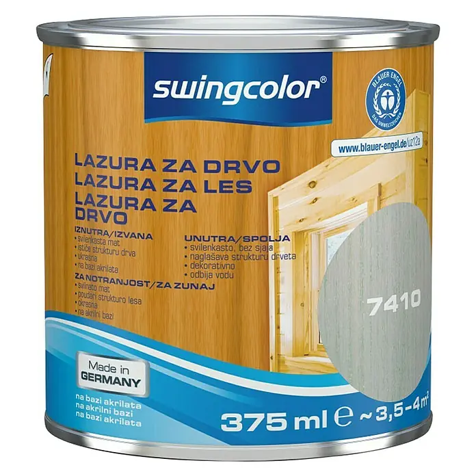 swingcolor Lazura za drvo - Sive boje, 375 ml - Pogled sprijeda
