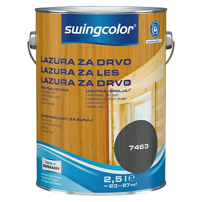 swingcolor Lazura za drvo - Sive boje, 2,5 l - Pogled sprijeda
