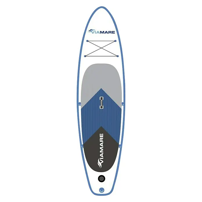 Viamare Juego de paddle surf 300 - L x An x Al: 300 x 75 x 10 cm, Carga útil: 100 kg, Hinchable, Azul/Blanco - Vista superior