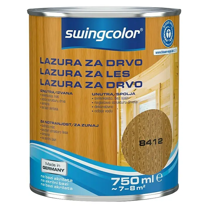 swingcolor Lazura za drvo - Tikovina, 750 ml - Pogled sprijeda