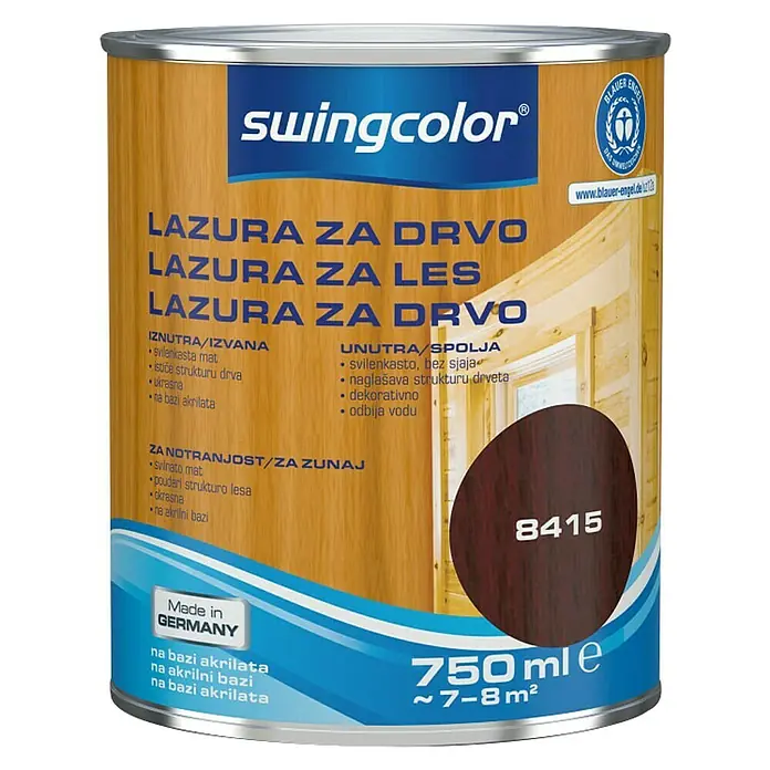 swingcolor Lazura za drvo - Palisandrovina, 750 ml - Pogled sprijeda