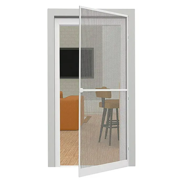 Easy Life easyLINE 2 Zaštitna mreža za vrata od insekata - Š x V: 100 x 210 cm, Boja okvira: Bijele boje, Pričvršćivanje vijcima - Pogled sprijeda