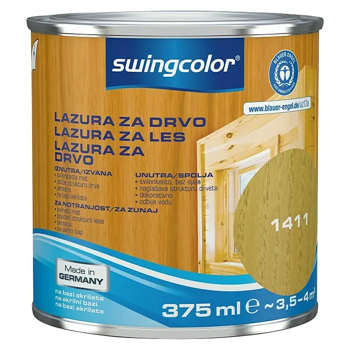 swingcolor Lazura za drvo - Bor, 375 ml - Pogled sprijeda