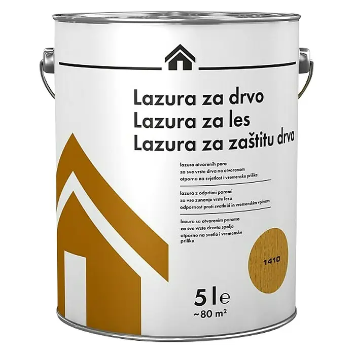 Lazura za drvo - Hrast, 5 l - Pogled sprijeda
