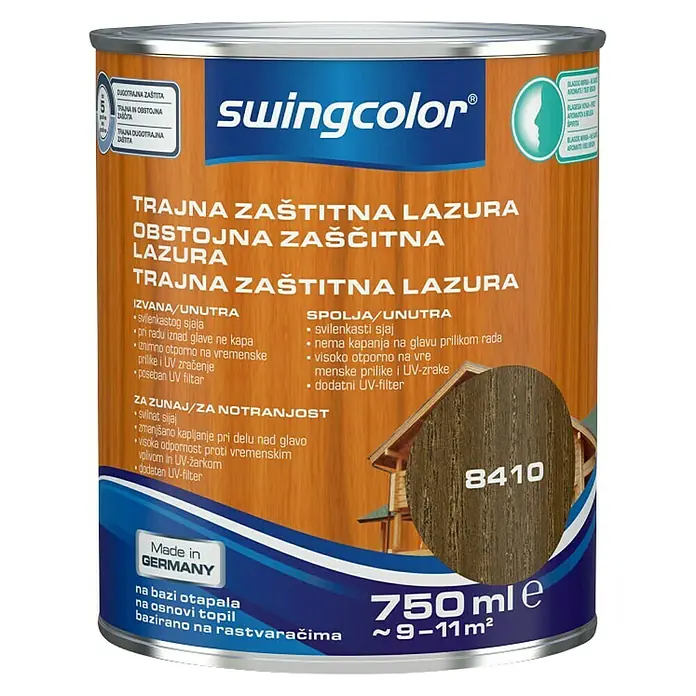 swingcolor Lazura za trajnu zaštitu - Orah, 750 ml - Pogled sprijeda