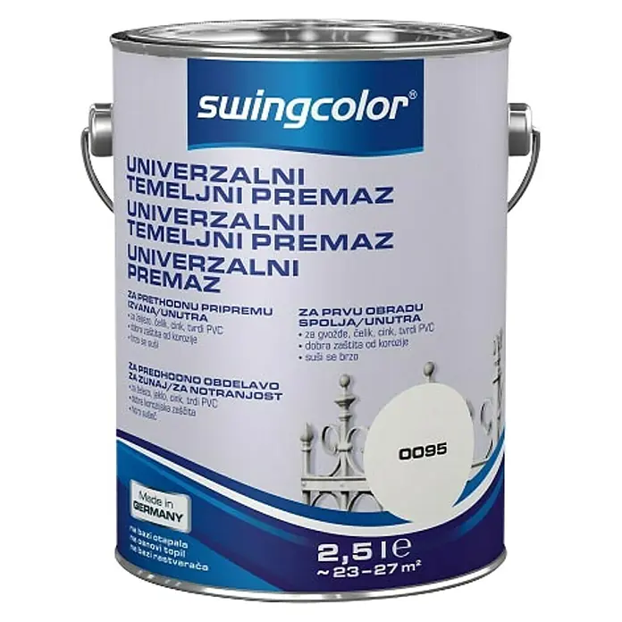 swingcolor Univerzalni temeljni premaz - 2,5 l, Bijele boje - Pogled sprijeda