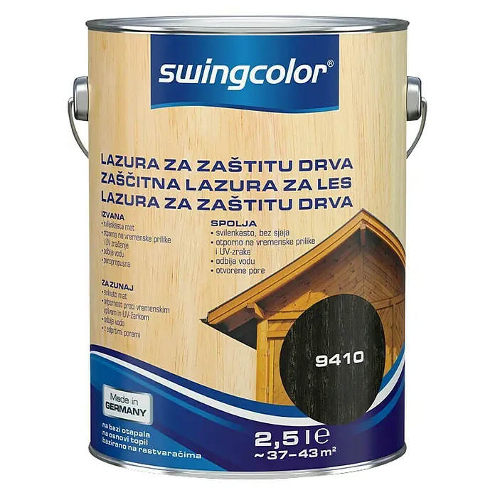 Lazura za drvo - Ebanovina, 2,5 l - Pogled sprijeda