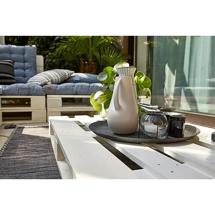 Decoratieve pallet - 120 x 80 x 14 cm, Wit - Sfeeropname
