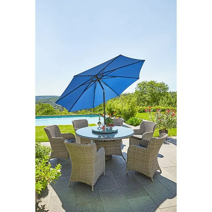 Sunfun Pauline Klub fotelja - 60 x 73 x 86 cm, Poliratan, Bambus Grey - Živopisni prikaz