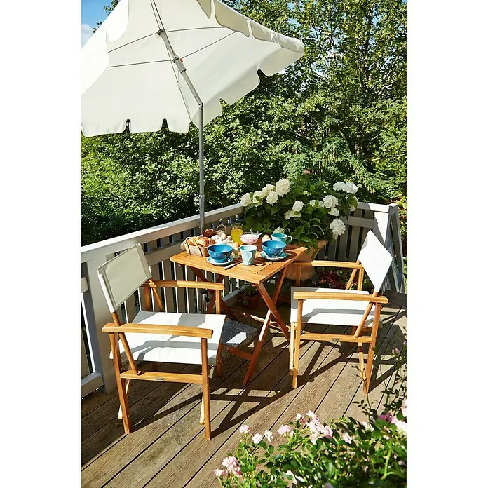 Sunfun Parasol de balcón Messina - Natural, 180 x 120 cm - Foto ambiente