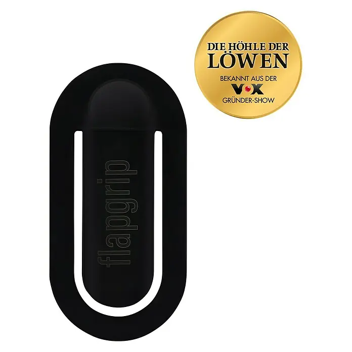 Smartphone-Halter Flapgrip - Schwarz - Vorderansicht