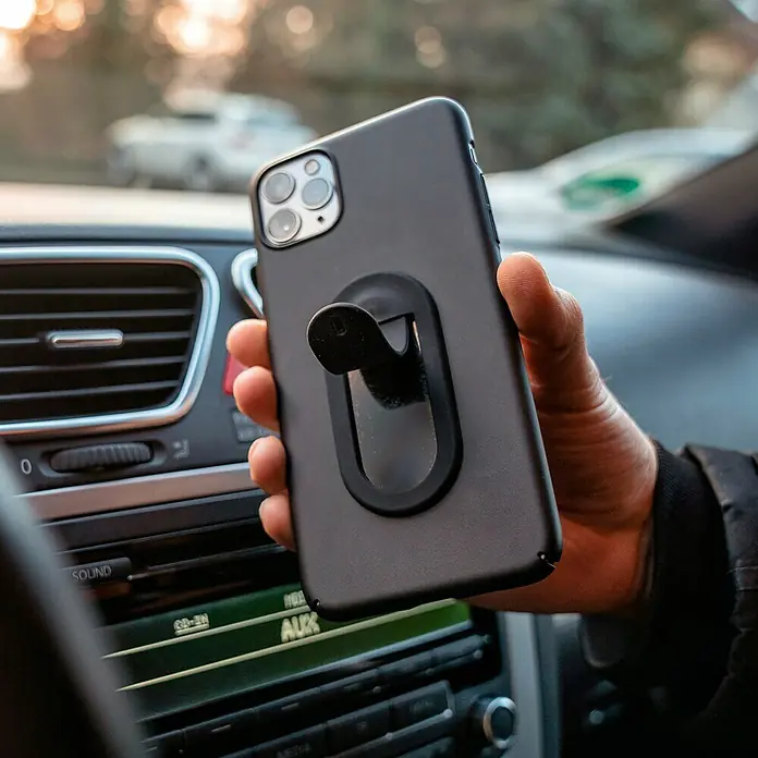 Smartphone-Halter Flapgrip - Schwarz - Anwendungsbeispiel
