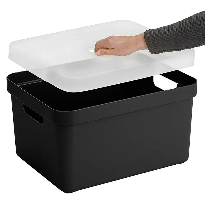 Sunware Aufbewahrungsbox Sigma Home - L x B x H: 45,3 x 35,4 x 24,3 cm, Kunststoff, Schwarz - Anwendungsbeispiel