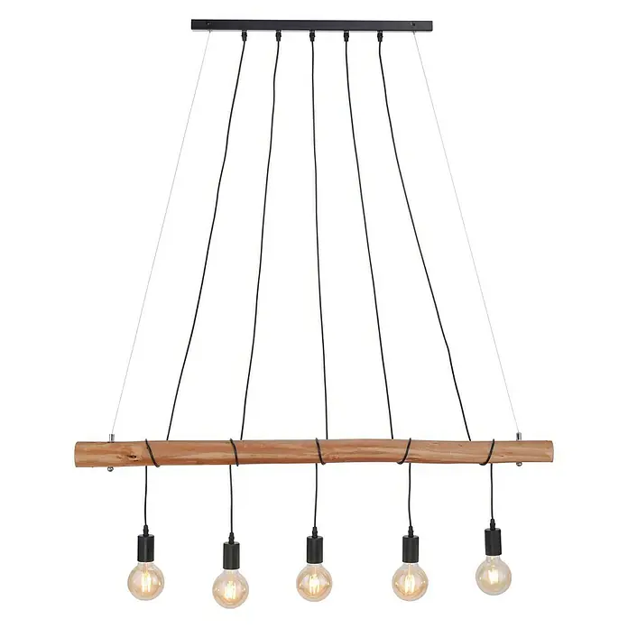 LeuchtenDirekt Pendelleuchte Damian - Höhe: 120 cm - Vorderansicht