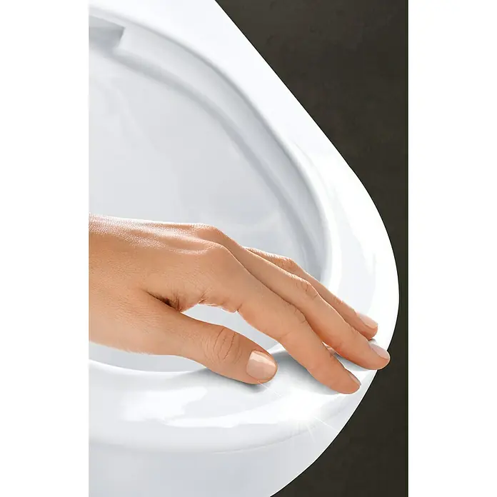Grohe Wand-Dusch-WC-Set Sensia Arena - Spülrandlos, Mit antibakterieller Glasur, Spülform: Tief, WC Abgang: Waagerecht, Weiß - Detailaufnahme